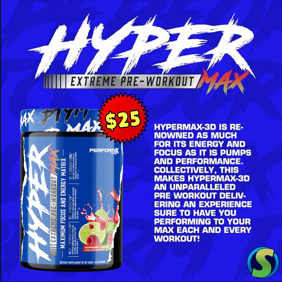 suppsourceca's tweet image. ⚡ Get ready to crush your workouts! Performax Labs HYPERMAX PRE-WORKOUT, 40 Servings is now just $25 (Reg. $59.95) at @supplementsourceca! Energy, endurance, and intensity—just a scoop away! 💥🔥

#Hypermax #PerformaxLabs #PreWorkoutBoost #SupplementSource #GymReady