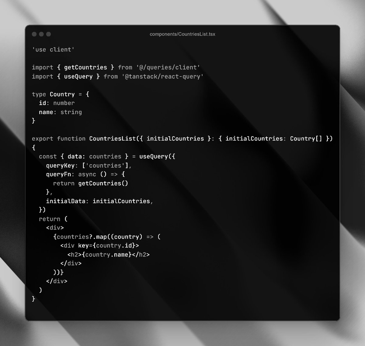andradaalucas's tweet image. How I use SSR in Next.js to load data into the server and update it with TanStack Query. This improves load time, reduces client load, keeps data up to date and increases performance by avoiding additional API calls. 🚀
#NextJS #Supabase #TypeScript #FullStack #opensource #React