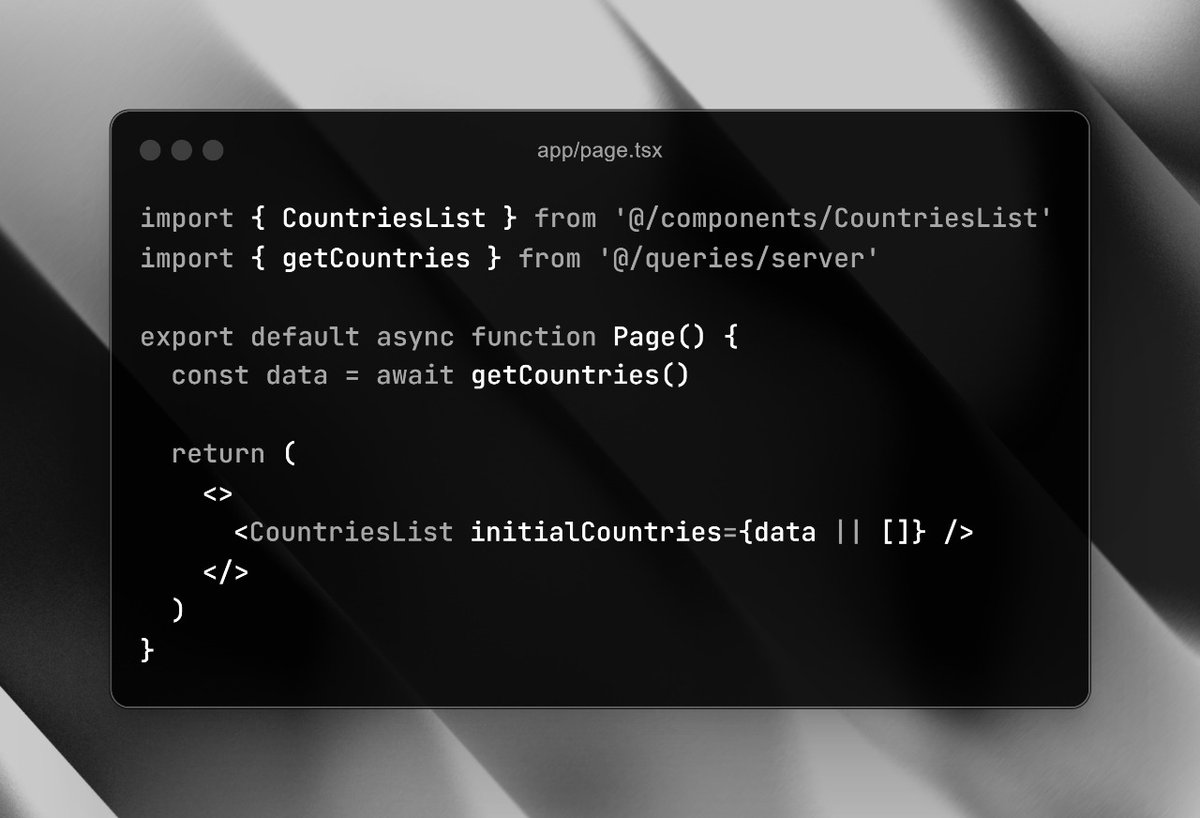 andradaalucas's tweet image. How I use SSR in Next.js to load data into the server and update it with TanStack Query. This improves load time, reduces client load, keeps data up to date and increases performance by avoiding additional API calls. 🚀
#NextJS #Supabase #TypeScript #FullStack #opensource #React