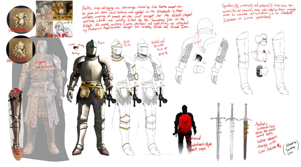 VtelDoesStuff's tweet image. Rare For Honor post -- Year 9 is just a couple of weeks away, so I thought I'd whip up some concept art for Warden armor I'd love to see in the future, be it for the coming Year or for Year 10.
#ForHonor #fhfanart
