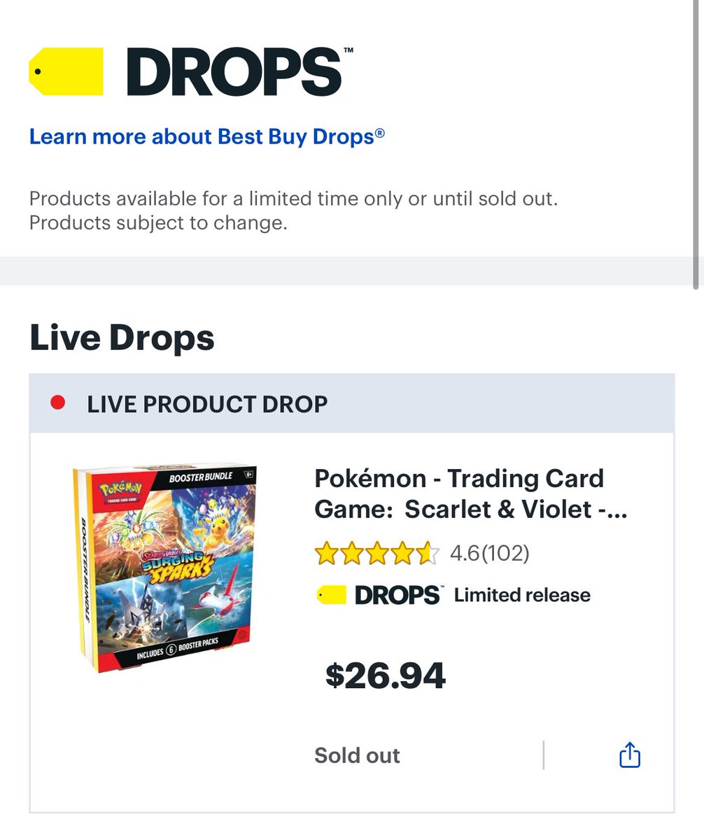 Juliocollects's tweet photo. Was waiting patiently for the drop and….. the best buy app crashed 😁then immediately sold out can’t wait to see what happens when 151 drops 😀#Pokemon #PokemonTCGPocket https://t.co/OD1blgvhMf