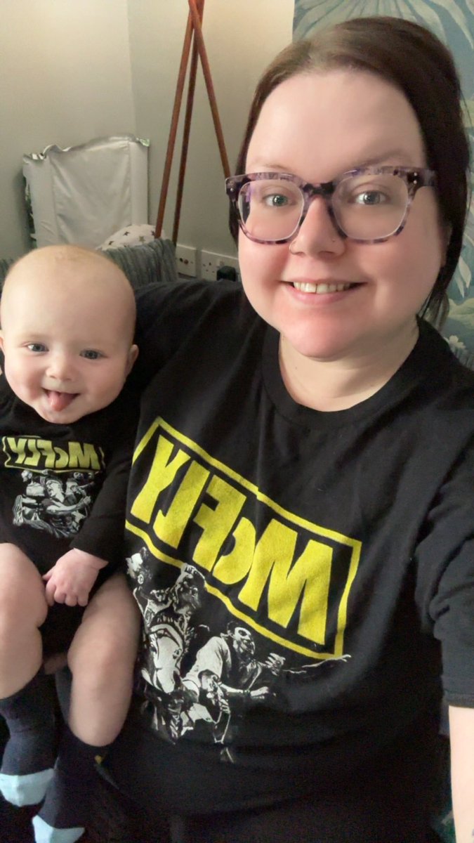 Matching with my baby boy today in our <a href="/mcflymusic/">mcfly</a> tops 🥰 I’m determined for him to love them as much as me 😅 <a href="/itsDannyJones/">Danny Jones</a> <a href="/TomFletcher/">Tom Fletcher</a> <a href="/mcflyharry/">Harry Judd</a> <a href="/DougiePoynter/">Dougie Poynter</a>