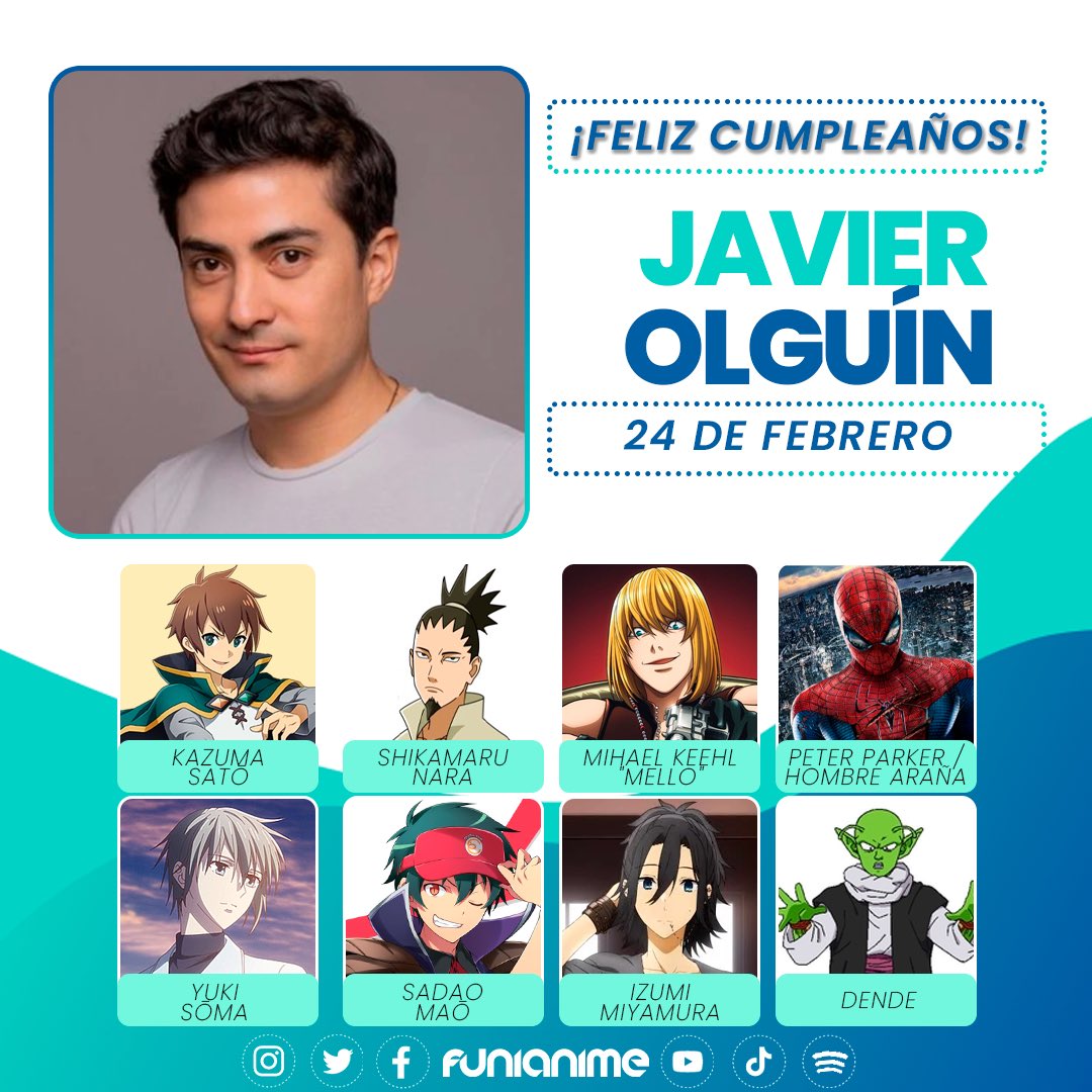 Feliz Cumpleaños a Andrew Garfield en Las Peliculas de Amazing  Spider-Man,Shikamaru en Naruto,Kazuma en Konosuba,Ritsu Kageyama en Mob  Psycho 100,Mello en Death Note,Carl en Phineas y Ferb,Etc, image size:1080x1080