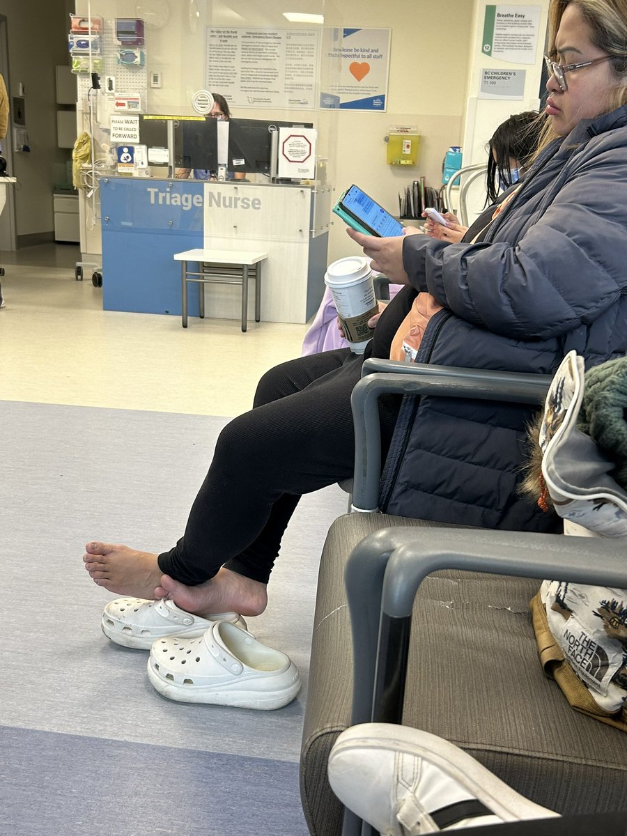 DB968's tweet image. Eeewww .. can we put signs up @BCChildrensHosp advising people to KEEP their shoes ON.. common sense people .. simple decorum.. 🤮🤮🤮