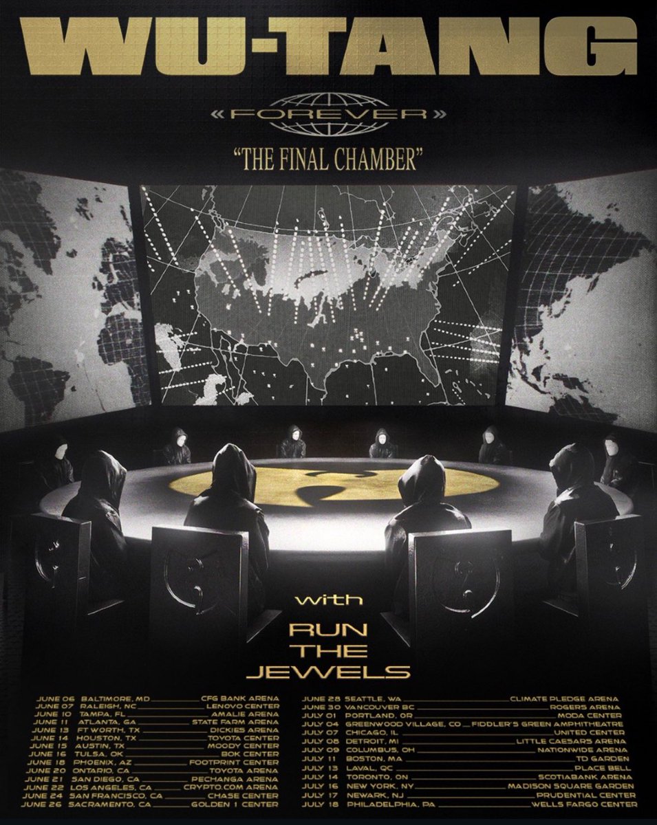 nfr_podcast's tweet photo. WU-TANG CLAN
RUN THE JEWELS

WU-TANG FOREVER
FINAL CHAMBER TOUR 🏟️

🚨JUNE — JULY 2025🚨

▫️The Final Wu-Tang Clan Tour Ever https://t.co/3N1RkETRsD