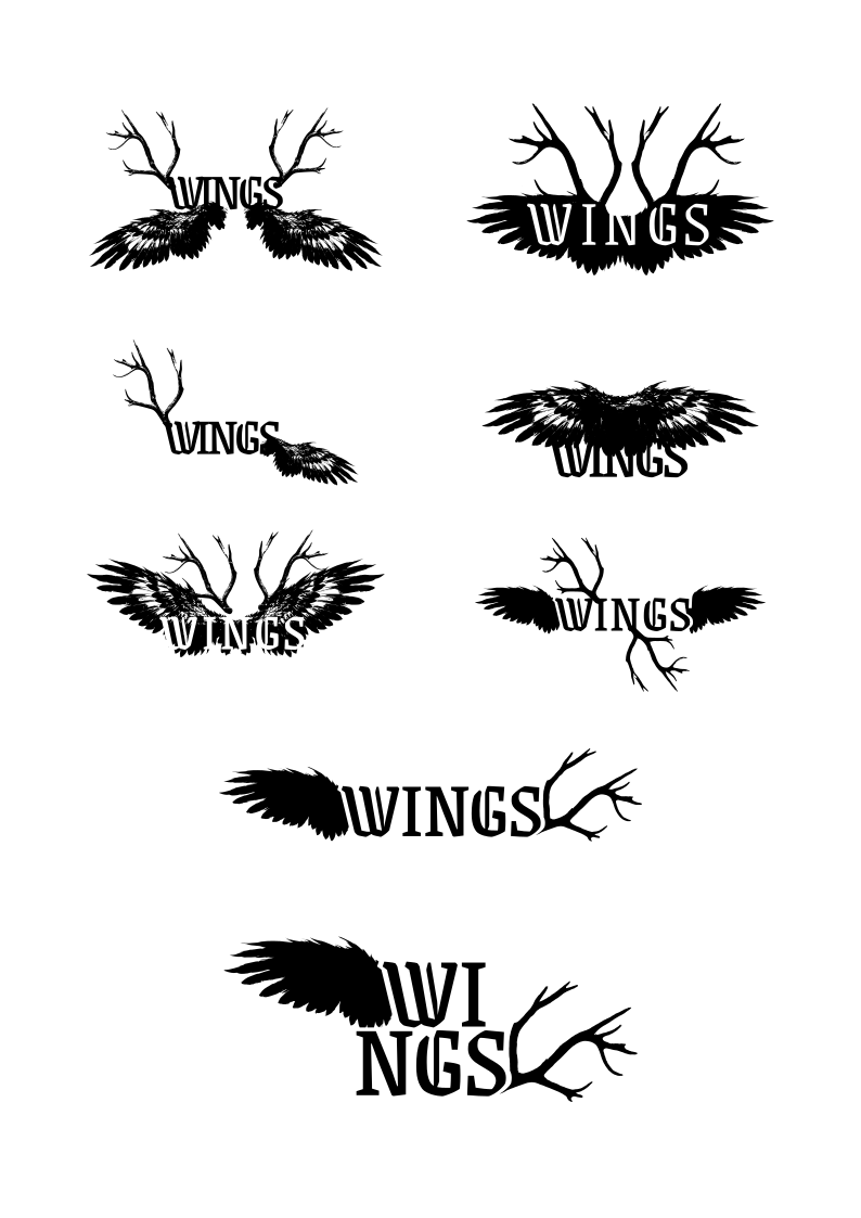 WINGS, our little Graphic-Novel-Card-Gaming-Poem is coming along nicely. I’ll post more art later this week, but for now: 

We have a logo.

Here’s the final version as well as some of the earlier experiments.

#logos #gamedev
