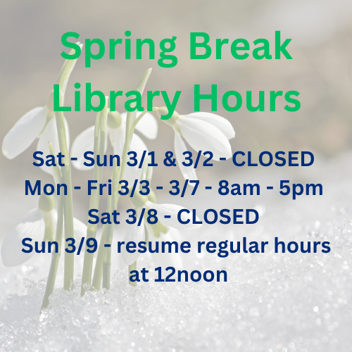 The #triblib library hours for Spring Break are now available: cnu.libguides.com/libraryhours