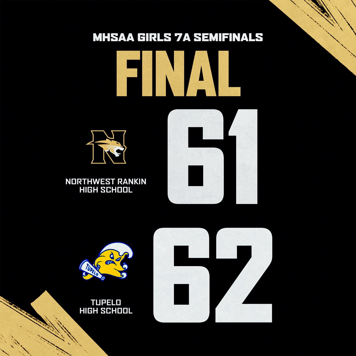 | FINAL |

Our NWR Lady Cougars drop a heart-breaker to Tupelo in the 7A semifinals. We are tremendously proud of these players and coaches for the year that they had! #relentless