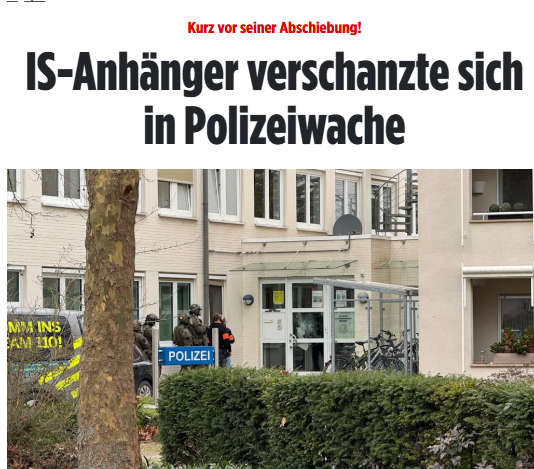 Taykra's tweet photo. SEK-Einsatz in #Oelde! Ein IS-Anhänger saß  5 Jahre im Knast, musste sich anschl regelmäßig bei der Polizei melden. Bei einem erneuten Termin drehte der Tadschike durch. Jetzt wird seine "Abschiebefähigkeit" geprüft. https://t.co/EDye1KfAdA https://t.co/scyNW5FxJZ