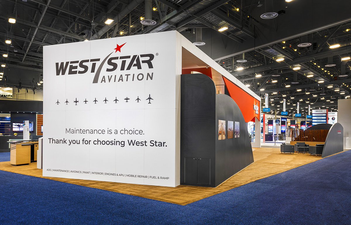 Fresh new pics! Check out our project for West Star Aviation at the NBBA Convention in Las Vegas, with comfy lounge seating, a spacious meeting room, and plenty of room for networking. Contact our Houston office 2020exhibits.com/contact/?houst… to start planning for your next event!