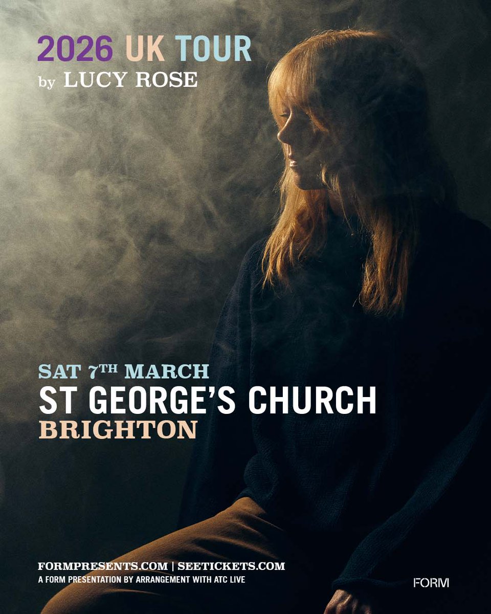 Following the release of 2024’s critically acclaimed record ’This Ain’t the Way You Go Out’, we’re thrilled to welcome <a href="/lucyrosemusic/">lucy rose</a> to headline the picturesque <a href="/StGeorgesEvents/">St George's Church</a> in Brighton in 2026 ✨

Tickets are on-sale Friday at 10am 🎟️