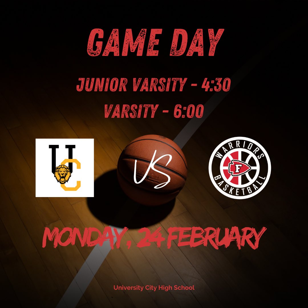 GAME DAY
Lady Warriors vs University City Lions

We are on the road tonight vs U-City. 

JV - 4:30
Varsity - 6:00 

#LadyWarriorsBasketball 
<a href="/FoxHSActivities/">Fox High School Activities</a> <a href="/CoryRiley11/">Cory Riley</a> <a href="/STLhssports/">STLhighschoolsports</a>