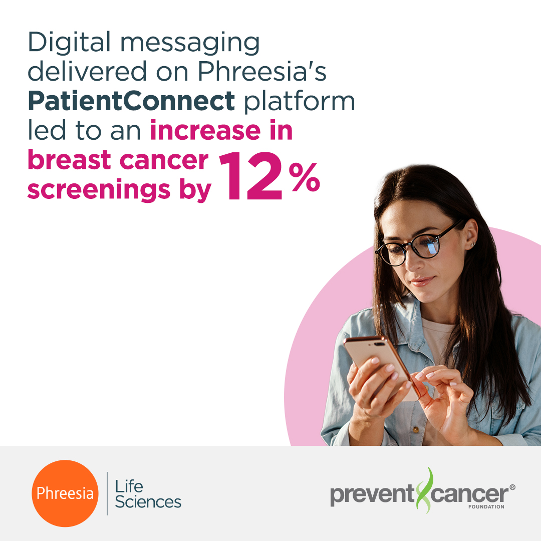 Phreesia Network Solutions (@phreesianetwork) on Twitter photo Phreesia partnered with the <a href="/preventcancer/">Prevent Cancer Foundation</a> to deliver messages about breast cancer screenings to women during check in, resulting in a 12% increase in screenings. Read the full report via IQVIA Digital: bit.ly/3Eo6UvX Phreesia partnered with the <a href="/preventcancer/">Prevent Cancer Foundation</a> to deliver messages about breast cancer screenings to women during check in, resulting in a 12% increase in screenings. Read the full report via IQVIA Digital: bit.ly/3Eo6UvX
