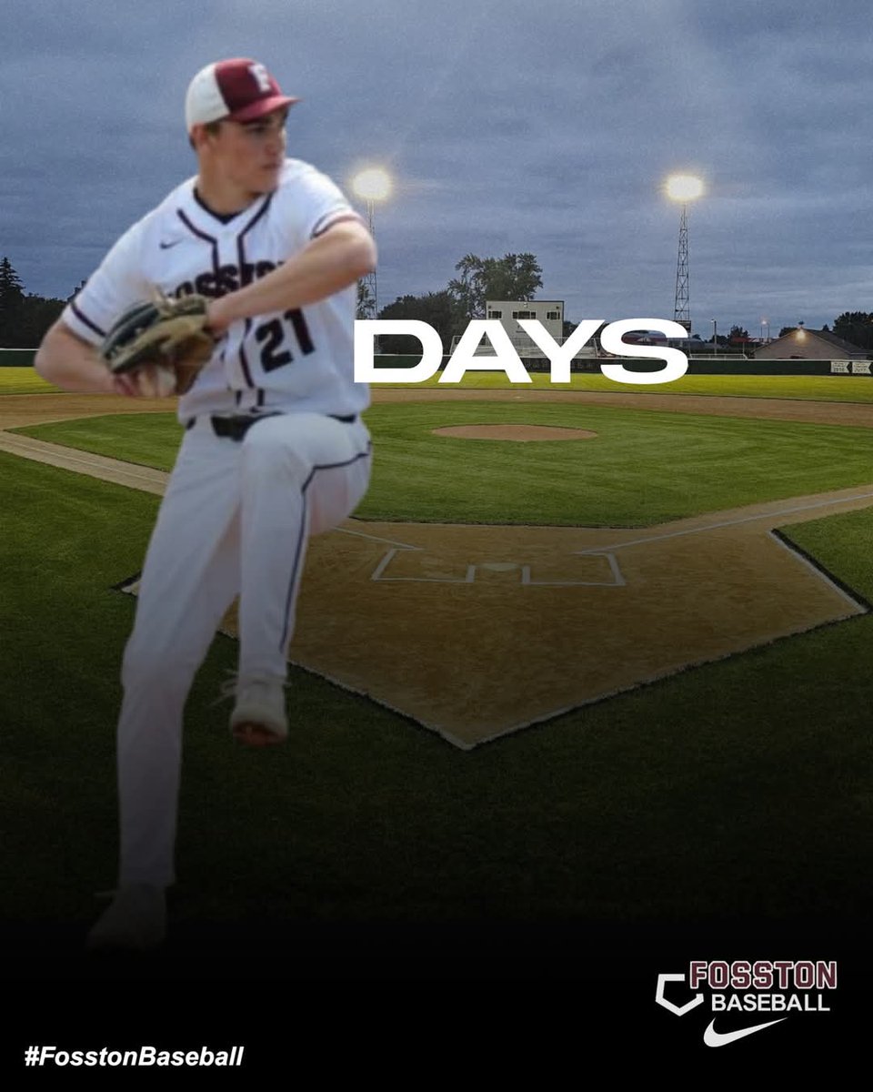 The countdown continues...21 Days until our first practice!  We hope you are enjoying the warmer weather ⚾️ #FosstonBaseball