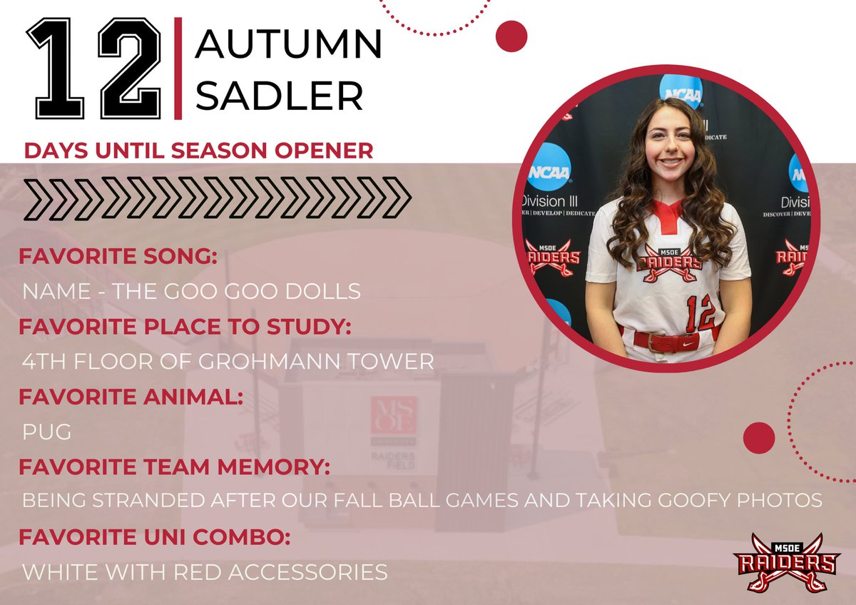 12 days to go! Get to know #12, Autumn!
#TheRaiderWay ⚔️