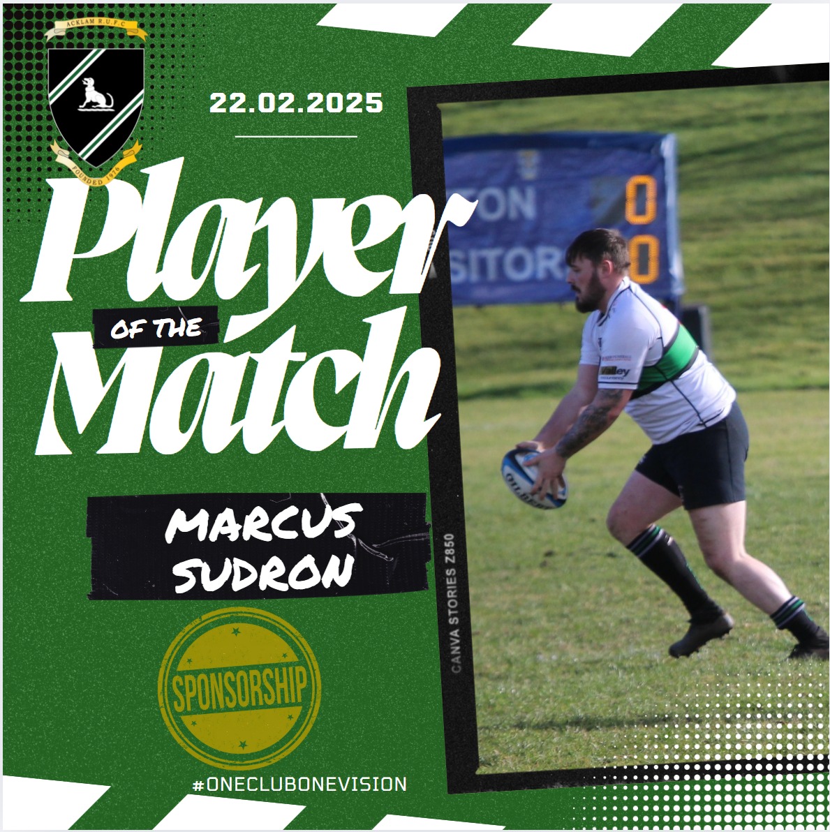 🎉 Player of the Match - Saturday, 22nd February 2025 🎉

🔥 Marcus Sudron (1XV)
Marcus was on fire today, demonstrating exceptional skill, powerful runs, and strategic play. He’s now available for sponsorship opportunities. 

👉 DM us for more details!