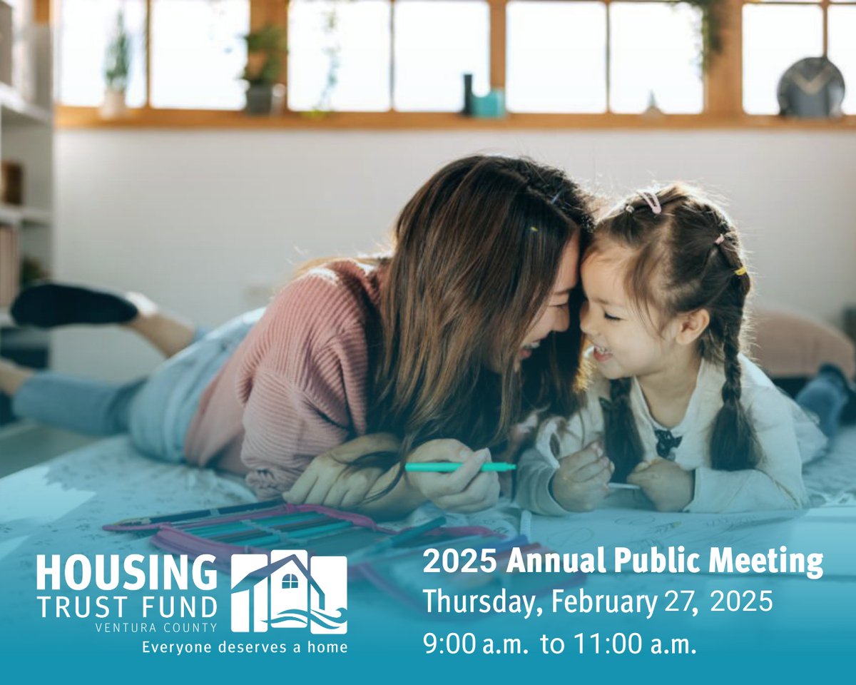 HTFVC's Annual Public Meeting is happening THIS WEEK! Join us on Thursday, February 27th at Westview II Community Room in Ventura!

We can't wait to celebrate successes, explore innovative solutions, and shape the future of housing in Ventura County tog... bit.ly/3Cyw3Uc