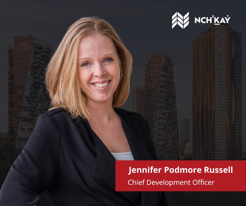 We’re delighted to announce that Jennifer Podmore Russell is taking on the role of Chief Development Officer at Nch’ḵay̓. Jenn has served as EVP of Real Estate &amp; Development since December 2023 and is an established authority on development in B.C. 👏👏

#bcrealestate #VanRE