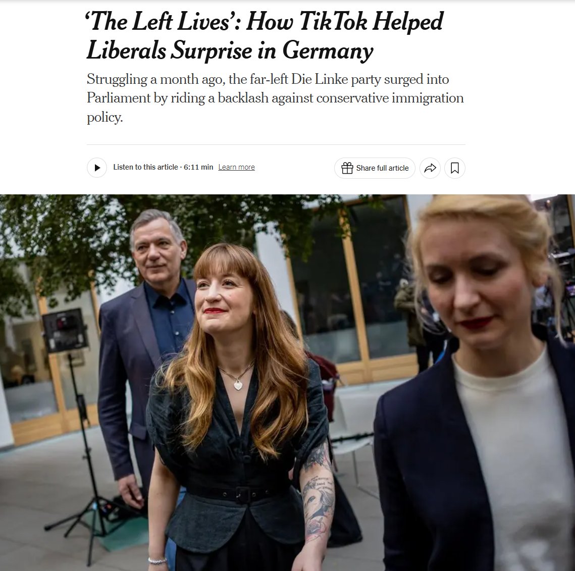 The New York Times insistence that all political beliefs can be categorized as liberal or conservative gets more and more inane. God forbid they describe a democratic socialist party as "socialists."