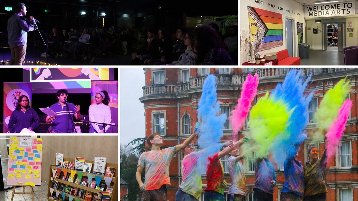 Showcasing a range of the #LGBTHistoryMonth displays and events across our campus.

This includes <a href="/SURHUL/">Royal Holloway Students' Union</a>'s popular Queer Creativity Showcase, our Library's recommended reads from inspiring LGBT+ figures, the <a href="/RhulMediaArts/">Media Arts at Royal Holloway</a> hand-painted Progress flag, and <a href="/RHULSPORT/">Royal Holloway Sport</a>'s Colour Run.