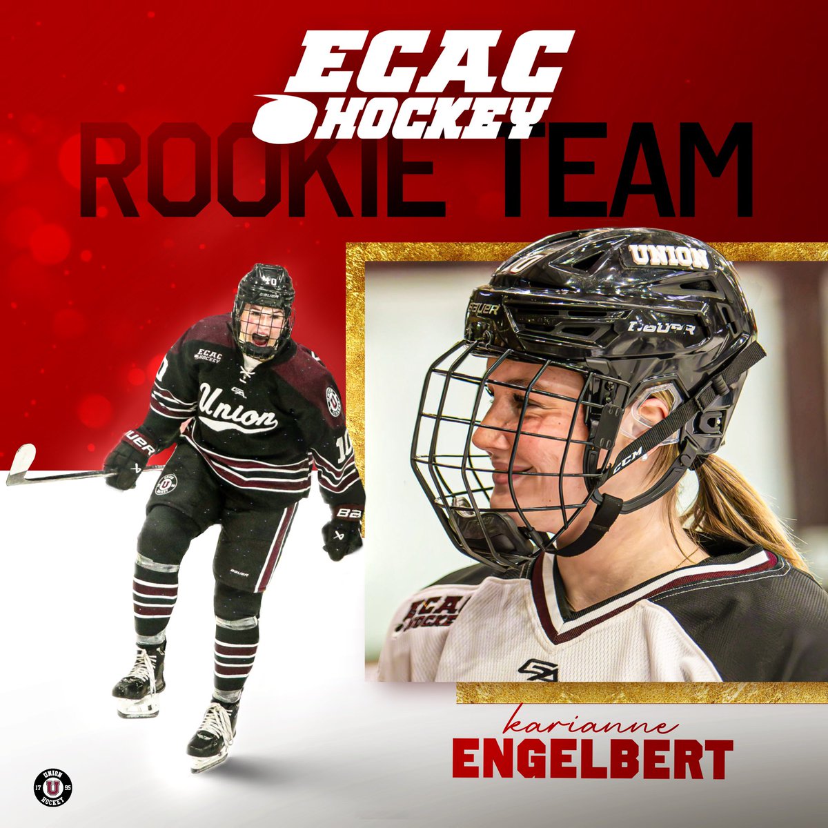 Congratulations to Karianne Engelbert for being named to the ECAC Hockey All-Rookie Team! 

Engelbert is only the second player in DI program history to be named to a team following Lundy Day ‘09 who was named to the ECAC Hockey Third Team in the 2007-08 season. 

Most recently,