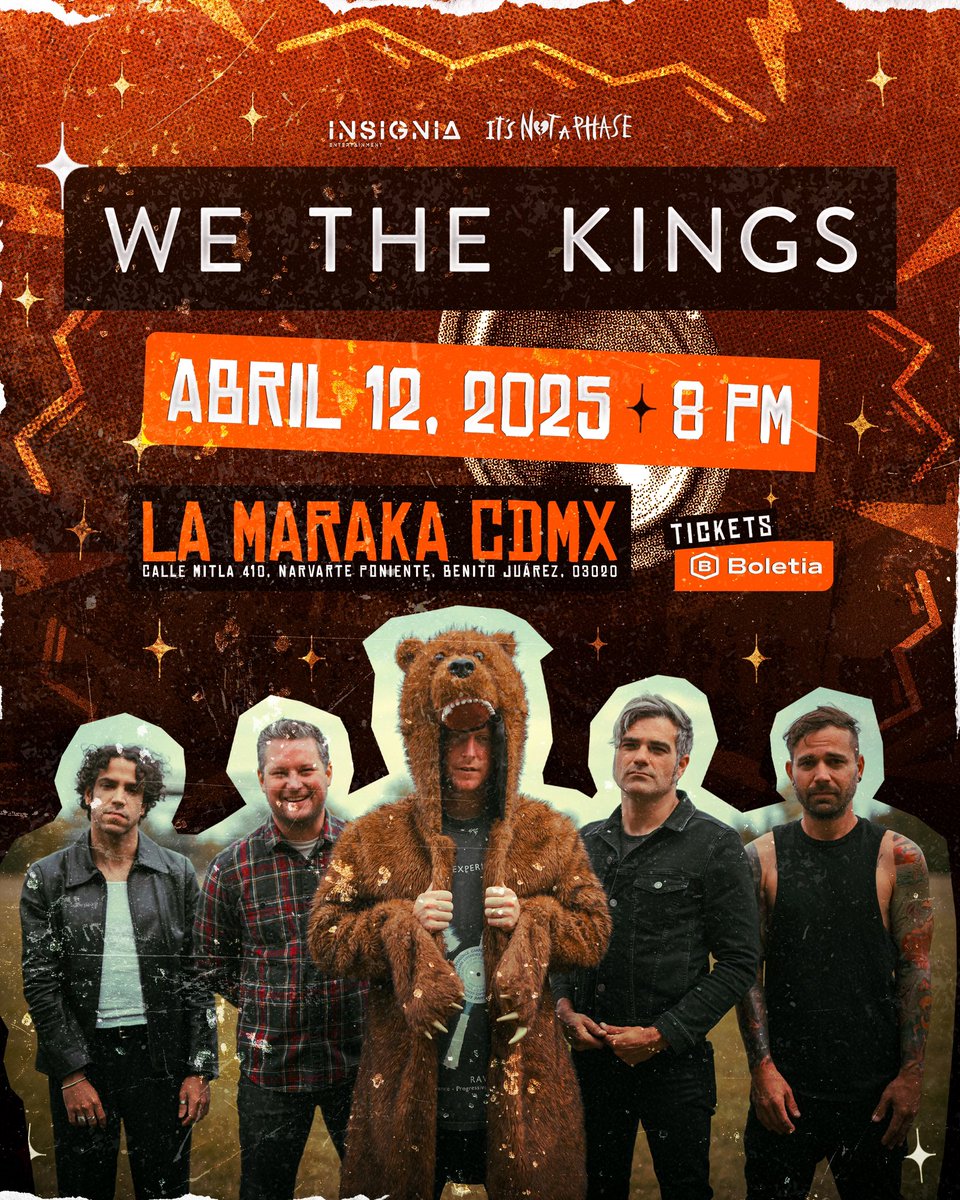 ¡We The Kings por primera vez en México! 

12 de abril SALON La Maraka 8PM