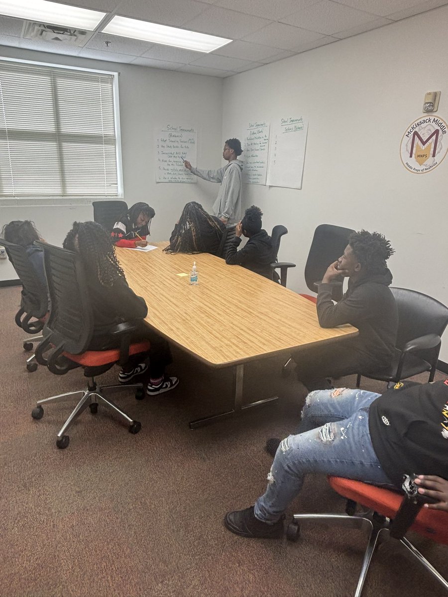 McKissackMiddle's tweet photo. Shout out to our Principal’s Student Advisory Council (PSAC) today for making this week’s meeting productive by working collaboratively on improving school instruction and culture and climate! #tigersexceltogether https://t.co/aYGmhLZJpm