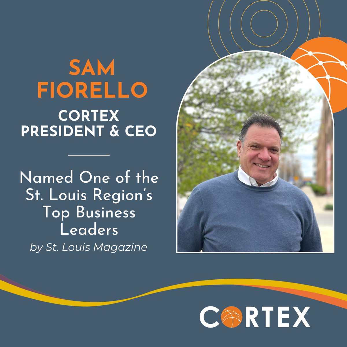 Cortex (@cortexstl) on Twitter photo Cortex is proud to share that our President & CEO, Sam Fiorello, is featured in the inaugural issue of the St. Louis Business 500 by <a href="/stlmag/">St. Louis Magazine</a>: cortexstl.org/newsroom/artic⦠#STL500 Cortex is proud to share that our President & CEO, Sam Fiorello, is featured in the inaugural issue of the St. Louis Business 500 by <a href="/stlmag/">St. Louis Magazine</a>: cortexstl.org/newsroom/artic⦠#STL500
