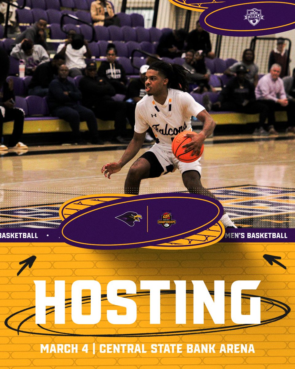 UMFalcons's tweet photo. MARK YOUR CALENDARS 🗓️

@MontevalloMBB is hosting a @GulfSouth Quarterfinal game on March 4 at Central State Bank Arena😤

Come #PackTheSAC and make a #SeaOfPurple next week ‼️

#TogetherWeRise https://t.co/LkiCEKP3Yl