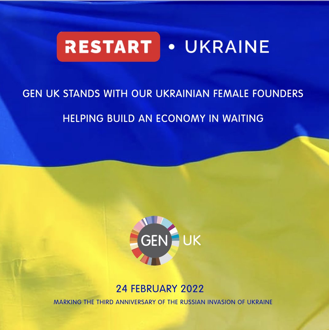 On the third anniversary of the Russian invasion of Ukraine GEN UK and the Restart Ukraine team stands united with Ukrainian women entrepreneurs hoping for peace. #February24 #womenentrepreneurs #startups #Peace #femalefounders #UkraineInvasion #bravewomen #SlavaUkraini