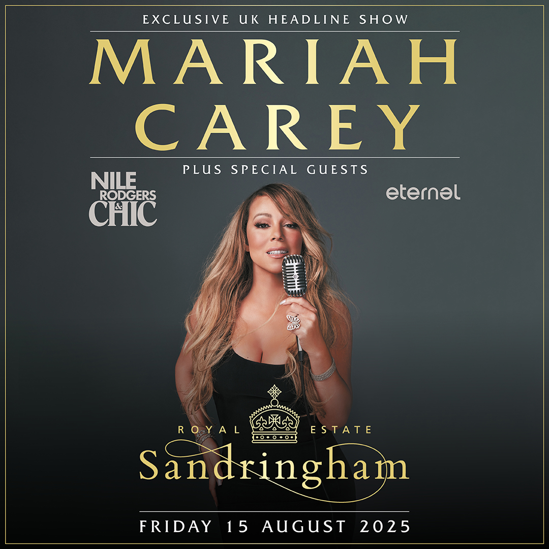 Excited to announce I'll be headlining a show at the Royal Sandringham Estate on Friday, August 15th. Can't wait to see my UK lambily! Register for the ticket pre-sale @ arep.co/p/mariahcarey