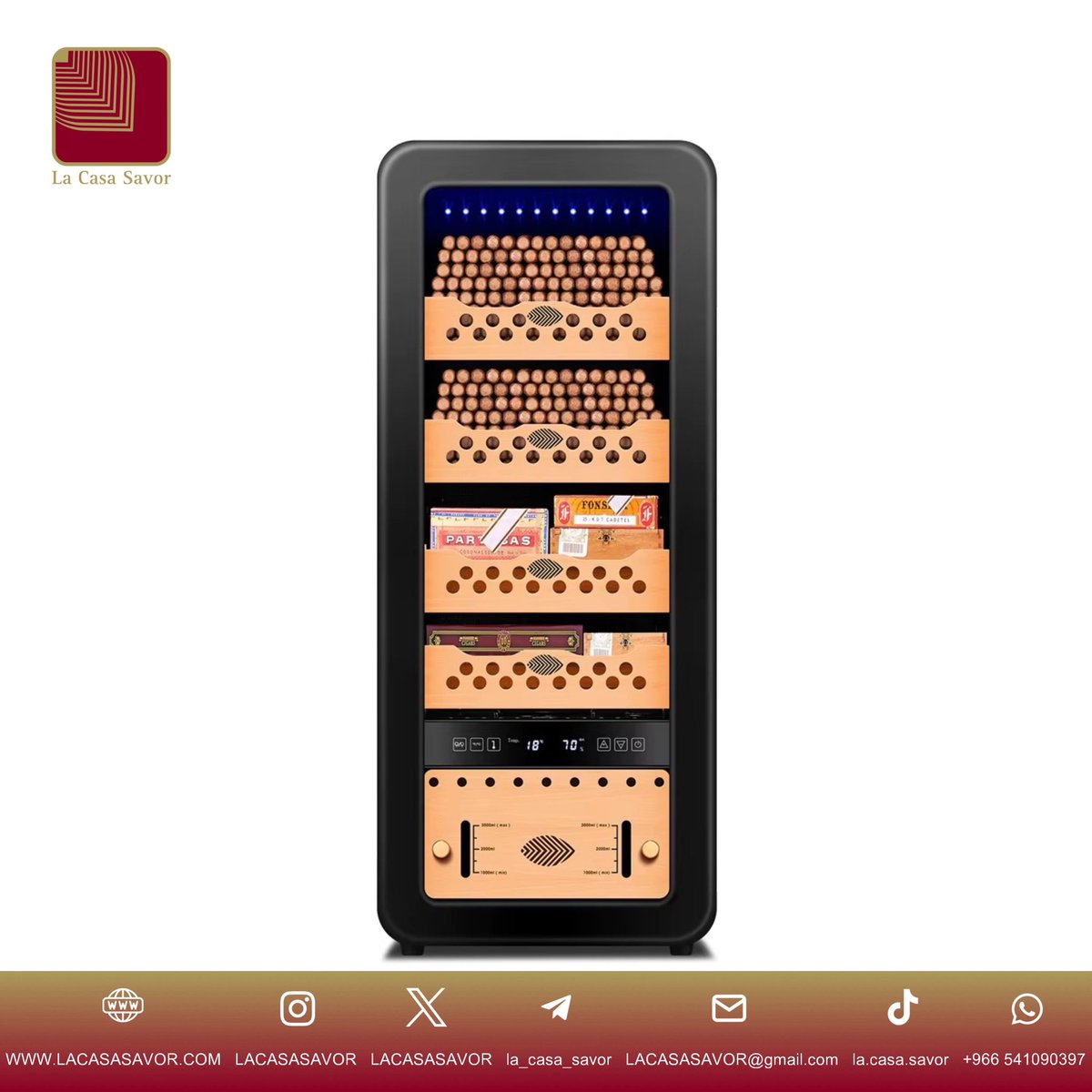 LACASASAVOR's tweet image. #مبرد #سيجار
, #مرطب ومبرد #مصنوع من #خشب الارز و #الكمثرى ، متوسط الحجم يمكنه #تخزين حتى 500 قطعة من #السيجار، مع التحكم الذكي لدرجة #الحرارة والرطوبة - 20260

#اكسبلور 
#صباح_الخير 
#الرياض 
#ترند 
#رمضان