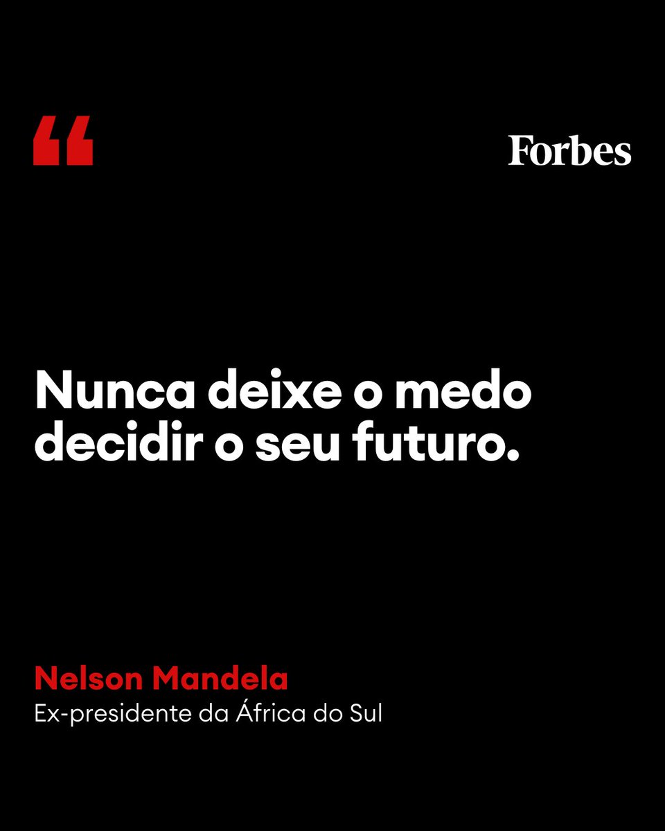 ForbesBR's tweet photo. Nelson Mandela (1918-2013) foi um líder sul-africano que lutou contra o apartheid e se tornou o primeiro presidente negro da África do Sul.

#NelsonMandela #Futuro #Sucesso #Objetivo #FraseDoDia #ForbesBr https://t.co/60Loofa6kS
