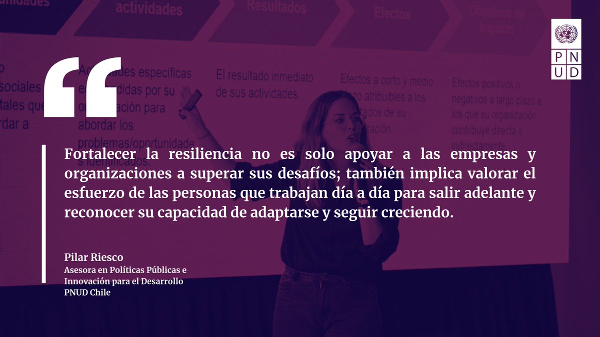 PNUDChile's tweet photo. 💬 "El desarrollo sostenible no solo es posible, sino que es el camino a seguir para garantizar el bienestar de las comunidades".
✏️ Pilar Riesco en un nuevo #Blog, sobre misión PNUD en #LosLagos con #ImpactLab y programa "En Marcha": https://t.co/YZb6MY46aX https://t.co/pI1BxgJeEV
