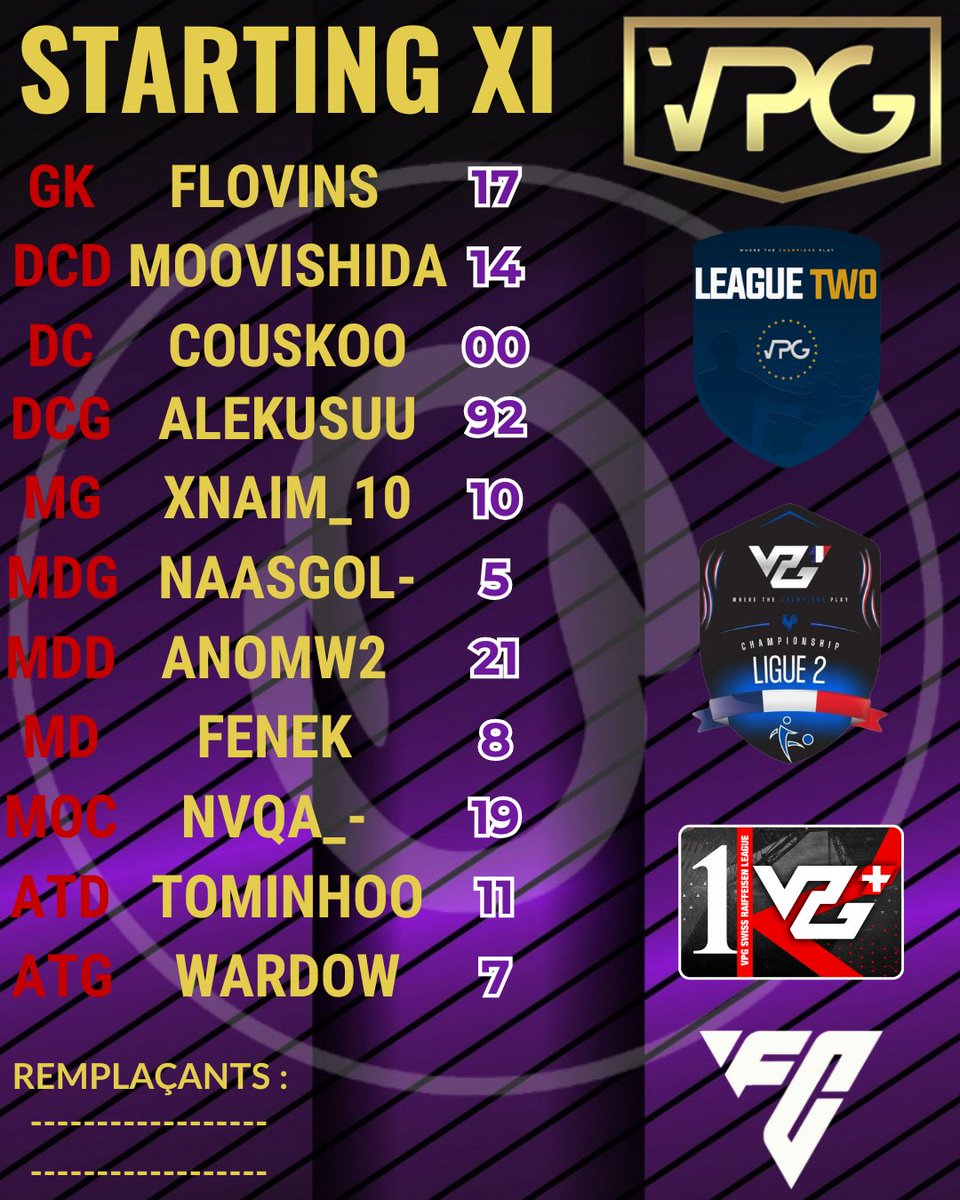 xMansheet (@xmansheet) on Twitter photo โ๏ธ MATCHS DAYS ! โ๏ธ
๐ : 24/02
๐ VPG FRANCE
๐ VPG SUISSE
๐ VPG EUROPE
๐ค PROGRAMME + COMPOSITION ๐
โก๏ธ21h00 : AMICAL
โก๏ธ 21h20 : SFAM FC ๐ LEGENDARIOUS FC ๐ซ๐ท
โก๏ธ 21h45: SFAM FC ๐ ADCUENTA ESPORT ๐ช๐บ
โก๏ธ 22h15 : SFAM FC ๐ CRIMSON VORTEX ๐ช๐บ
โก๏ธ 22h40 : SFAM FC ๐ FC โ๏ธ MATCHS DAYS ! โ๏ธ
๐ : 24/02
๐ VPG FRANCE
๐ VPG SUISSE
๐ VPG EUROPE
๐ค PROGRAMME + COMPOSITION ๐
โก๏ธ21h00 : AMICAL
โก๏ธ 21h20 : SFAM FC ๐ LEGENDARIOUS FC ๐ซ๐ท
โก๏ธ 21h45: SFAM FC ๐ ADCUENTA ESPORT ๐ช๐บ
โก๏ธ 22h15 : SFAM FC ๐ CRIMSON VORTEX ๐ช๐บ
โก๏ธ 22h40 : SFAM FC ๐ FC