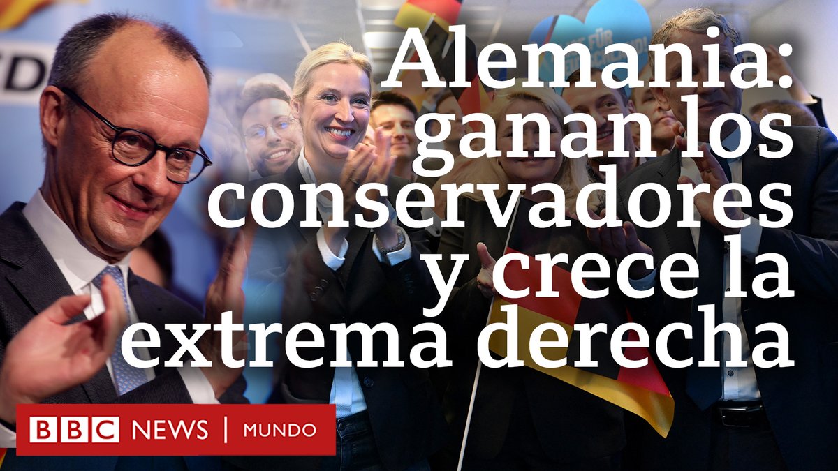 bbcmundo's tweet photo. En las elecciones triunfaron los conservadores de la CDU, aunque el segundo protagonista fue la AfD por el que votó un 20,8% de los electores. Se trata del mejor resultado de un partido de extrema derecha desde el fin de la Segunda Guerra Mundial.

👉🏻https://t.co/1Mtw9VVO1K https://t.co/gSF7iVsuSt
