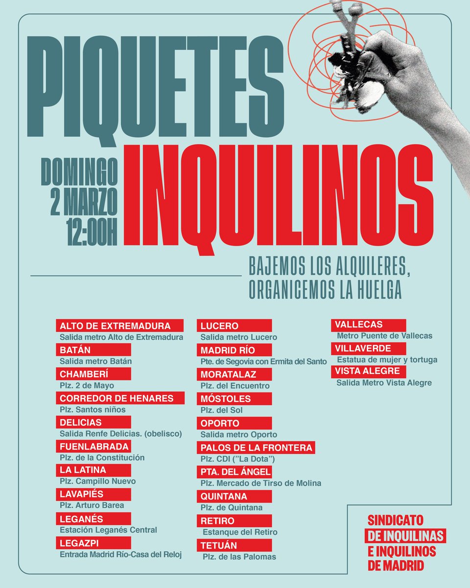 Sindicato de Inquilinas e Inquilinos de Madrid tweet media