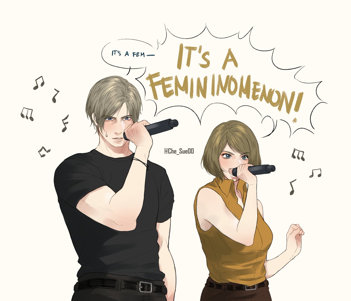 He got dragged by Ashley to a karaoke 🎤🎶
#REBHFun #LeonKennedy #AshleyGraham