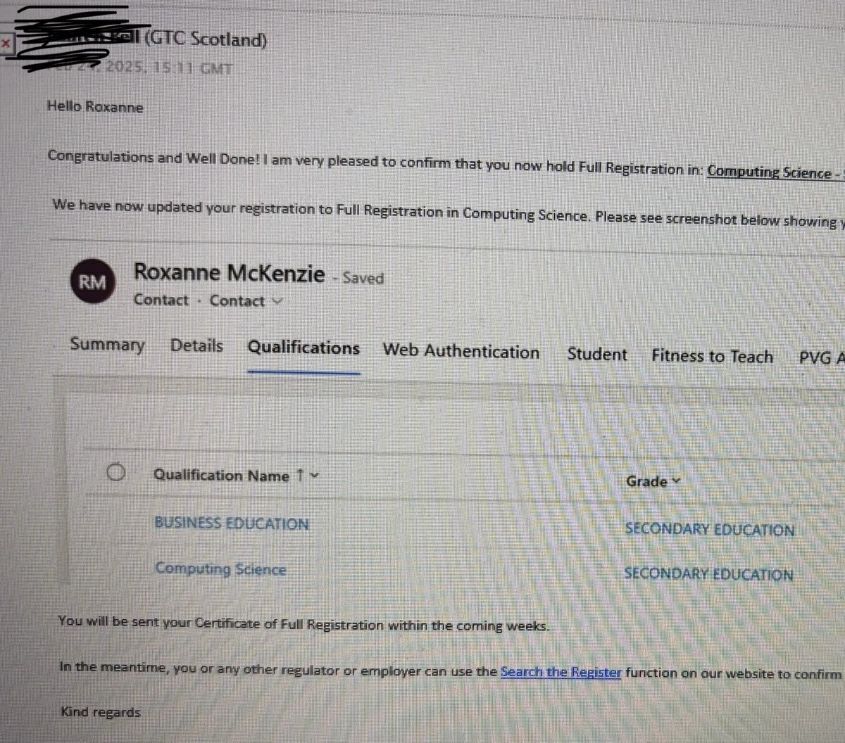 MckRoxi's tweet image. Received confirmation today from GTCS that the extra studying has paid off and I am now dual qualified to teach Computing Science 😊. Now the real learning begins … #computingscience