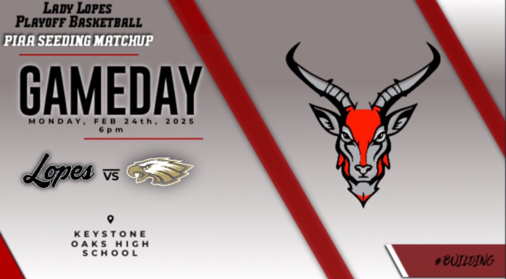 Our Lopes take on Keystone Oaks TONIGHT to determine seeding for the PIAA Tournament! 🤘🏻