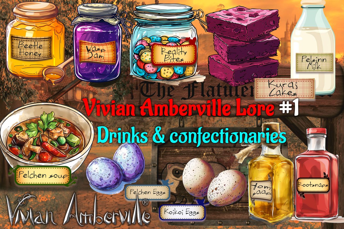 Here's the kind of sweets &amp; confectionaries you can find in my epic dark fantasy book series VIVIAN AMBERVILLE.

My favourite are REALITY BITES: sugared pieces of reality. 

 Eat a few &amp; they'll raise your spirits. Eat too many &amp; you’ll get depressed!  

patreon.com/posts/123003755