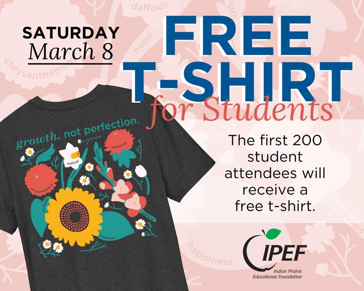 STUDENTS! Receive a FREE T-SHIRT at the Mental Health and Wellness Symposium | Saturday, March 8, 2025 | 8:30AM-2PM | MVHS (1801 North Eola Road, Aurora)