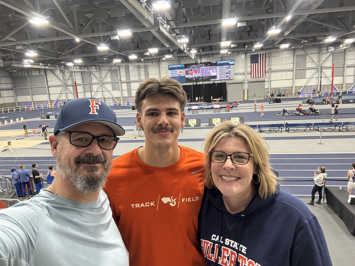 Proud of our son, Keith who is on the CSU Fullerton track &amp; field team.  We were able to see Keith this weekend compete at the MPSF Indoor Championships at Spokane, WA. He PRd 4 of 7 events!