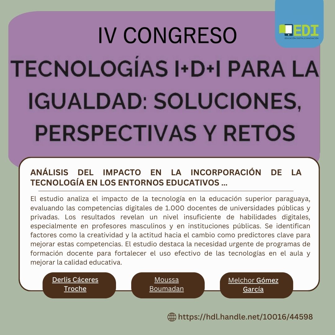 ¿La tecnología está mejorando la educación superior en Paraguay? Este estudio revela que muchos docentes aún enfrentan retos con las competencias digitales, especialmente en universidades públicas. 

📖 Lee el estudio completo aquí: 🔗 hdl.handle.net/10016/44598 [74-83].