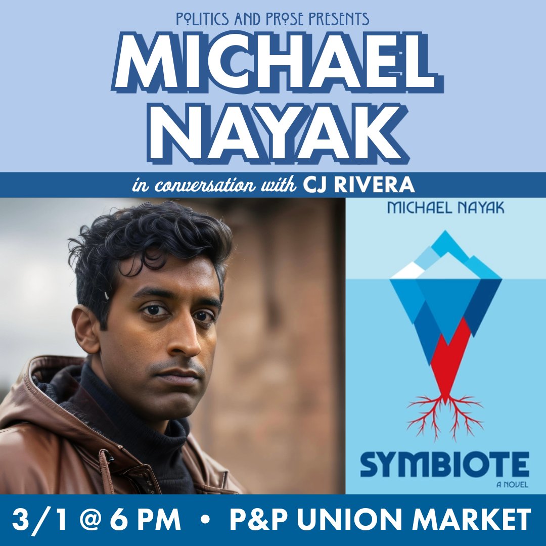 Saturday, join Michael Nayak to discuss SYMBIOTE - a new sci-fi thriller where a biological threat ravages scientists and military personnel at the South Pole - w/ <a href="/CJRiveraWrites/">CJ Rivera</a> - 6PM @ P&amp;P <a href="/UnionMarketDC/">Union Market District</a> - bit.ly/3F2DJyC