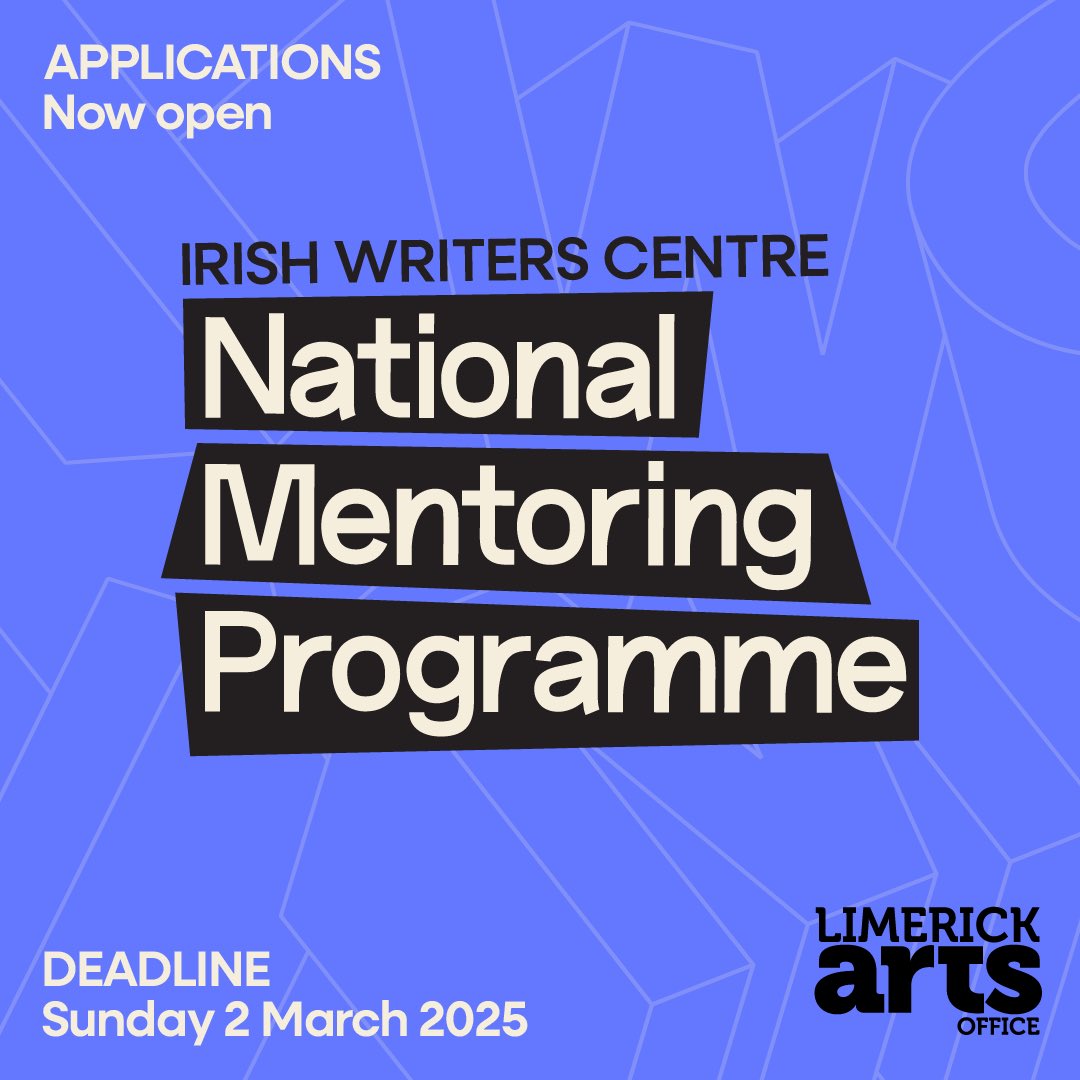 Irish Writers Centre (@irishwritersctr) on Twitter photo Calling all writers living in county #Limerick!
Did you know you can receive free mentoring from an acclaimed writer of your choice?
Thanks to the support of Limerick Arts Office <a href="/LimerickArts/">Limerick : Culture : Arts</a> <a href="/LimerickCouncil/">Limerick Council - Comhairle Luimnigh</a>. Applications close Sunday.
irishwriterscentre.ie/opportunities/… Calling all writers living in county #Limerick!
Did you know you can receive free mentoring from an acclaimed writer of your choice?
Thanks to the support of Limerick Arts Office <a href="/LimerickArts/">Limerick : Culture : Arts</a> <a href="/LimerickCouncil/">Limerick Council - Comhairle Luimnigh</a>. Applications close Sunday.
irishwriterscentre.ie/opportunities/…