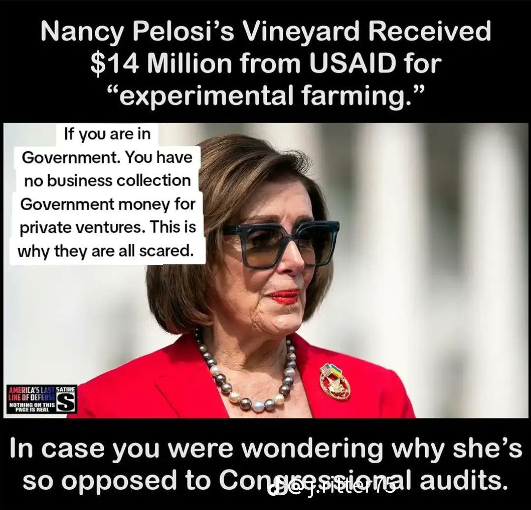 Nancy Pelosi had no business collecting government funding for a personal venture. 

This is why the democrats are scared. They know they are in hot water.
