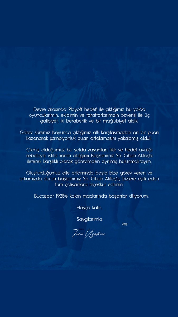 #Bucaspor1928 veda zamanı ...