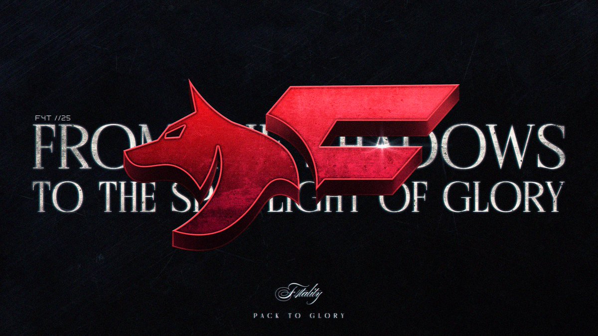 F4TALITYgg's tweet image. Uma nova era, cada desafio nos moldou: apresentamos nosso novo visual, mantendo a essência que nos trouxe até aqui.

From the shadows to the spotlight of glory. F4TALITY 2025 Rebrand.

#PACKTOGLORY