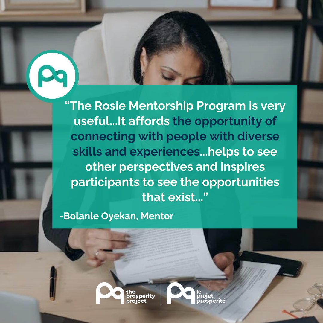 The impact speaks for itself. Mentors, both men and women, in our Rosie Mentorship Program leave feeling fulfilled, inspired, and motivated by the next generation of women leaders.

Make your impact—apply to be a mentor: canadianprosperityproject.ca/the-rosie-init…